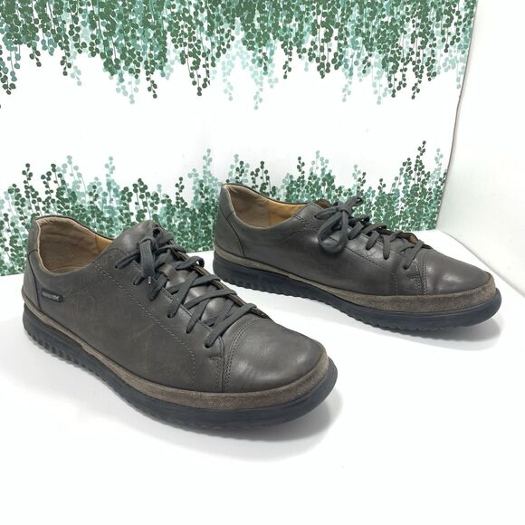Mephisto Men\'s Gray Leather Casual Lace-Up Sneakers